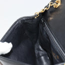 CHANEL Matelasse Chain Shoulder Bag Lamb Skin Gold Black CC Auth BA13617A-20
