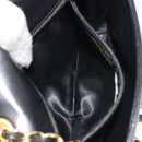 CHANEL Matelasse Chain Shoulder Bag Lamb Skin Gold Black CC Auth BA13617A-22