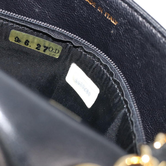 CHANEL Matelasse Chain Shoulder Bag Lamb Skin Gold Black CC Auth BA13617A
