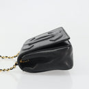 CHANEL Matelasse Chain Shoulder Bag Lamb Skin Gold Black CC Auth BA13617A-4