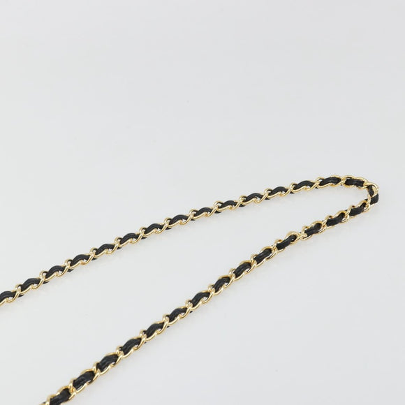 CHANEL Matelasse Chain Shoulder Bag Lamb Skin Gold Black CC Auth BA13617A