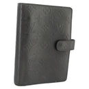 LOUIS VUITTON Monogram mat Agenda MM Day Planner Cover Black R20925 Auth BA13618-1