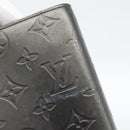 LOUIS VUITTON Monogram mat Agenda MM Day Planner Cover Black R20925 Auth BA13618-7