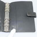 LOUIS VUITTON Monogram mat Agenda MM Day Planner Cover Black R20925 Auth BA13618-20