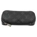 LOUIS VUITTON Monogram Eclipse Etui Lunette GM Glasses Case GI0654 Auth BA13621M-13
