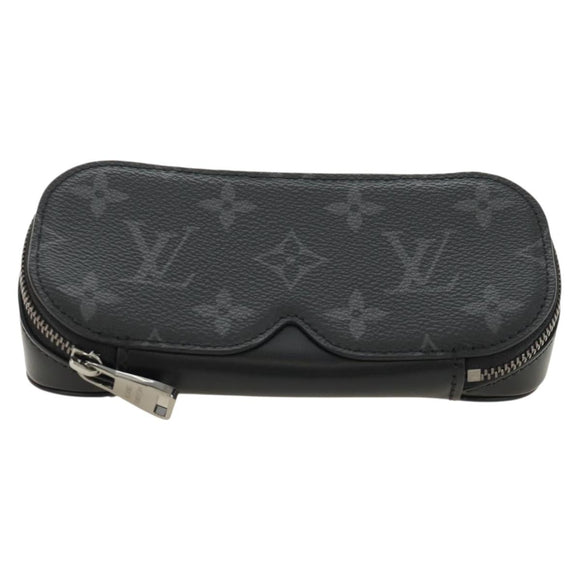 LOUIS VUITTON Monogram Eclipse Etui Lunette GM Glasses Case GI0654 Auth BA13621M