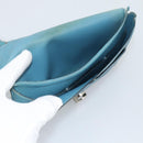 HERMES Dogon GM Wallet Leather Light Blue Silver Auth BA13622-19
