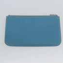 HERMES Dogon GM Wallet Leather Light Blue Silver Auth BA13622-24