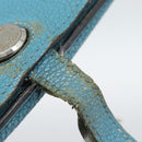 HERMES Dogon GM Wallet Leather Light Blue Silver Auth BA13622-9
