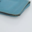 HERMES Dogon GM Wallet Leather Light Blue Silver Auth BA13622-14