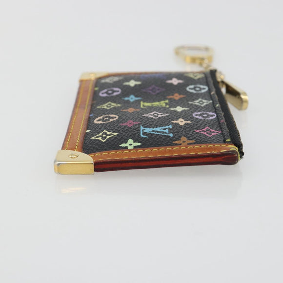 LOUIS VUITTON Monogram Multicolor Pochette Cles Purse Black M13664 Auth BA13623