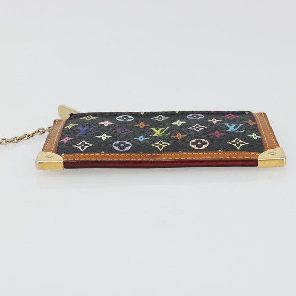 LOUIS VUITTON Monogram Multicolor Pochette Cles Purse Black M13664 Auth BA13623