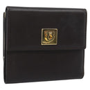 Salvatore Ferragamo Gancini Trifold Wallet Leather Brown Gold Auth BA13626V-1