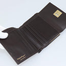Salvatore Ferragamo Gancini Trifold Wallet Leather Brown Gold Auth BA13626V-9