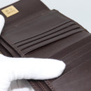 Salvatore Ferragamo Gancini Trifold Wallet Leather Brown Gold Auth BA13626V-20