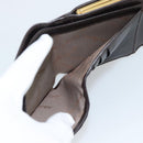 Salvatore Ferragamo Gancini Trifold Wallet Leather Brown Gold Auth BA13626V-10