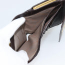 Salvatore Ferragamo Gancini Trifold Wallet Leather Brown Gold Auth BA13626V-22