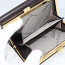 Salvatore Ferragamo Gancini Trifold Wallet Leather Brown Gold Auth BA13626V-23
