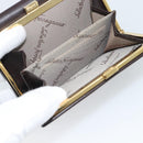 Salvatore Ferragamo Gancini Trifold Wallet Leather Brown Gold Auth BA13626V-11