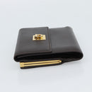 Salvatore Ferragamo Gancini Trifold Wallet Leather Brown Gold Auth BA13626V-3