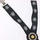 VERSACE Medusa Suspenders Metal Black Silver Auth BA13627-10
