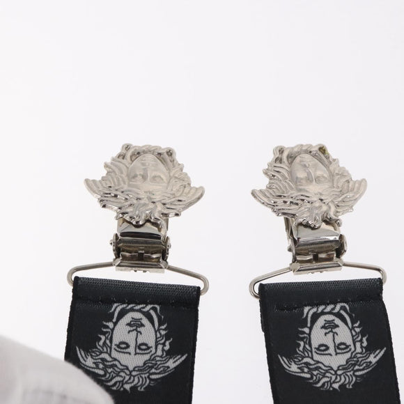 VERSACE Medusa Suspenders Metal Black Silver Auth BA13627