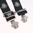 VERSACE Medusa Suspenders Metal Black Silver Auth BA13627-2
