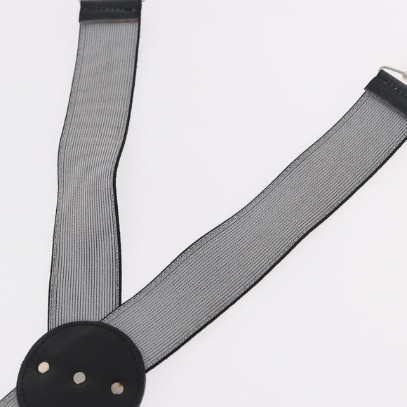 VERSACE Medusa Suspenders Metal Black Silver Auth BA13627