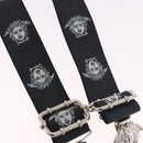 VERSACE Medusa Suspenders Metal Black Silver Auth BA13627-3