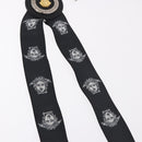 VERSACE Medusa Suspenders Metal Black Silver Auth BA13627-8