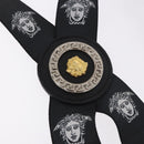 VERSACE Medusa Suspenders Metal Black Silver Auth BA13627-9