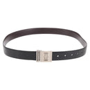 CARTIER Must Line Belt Leather 44.1"" Black Brown Silver Auth BA13632-1