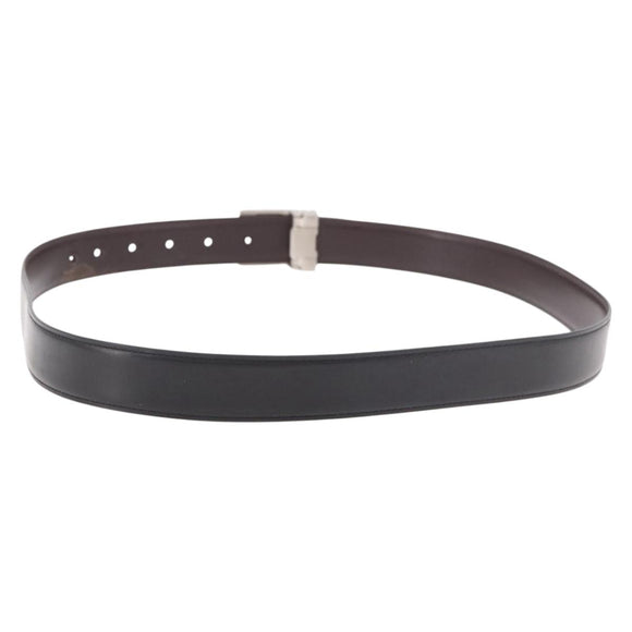CARTIER Must Line Belt Leather 44.1"" Black Brown Silver Auth BA13632