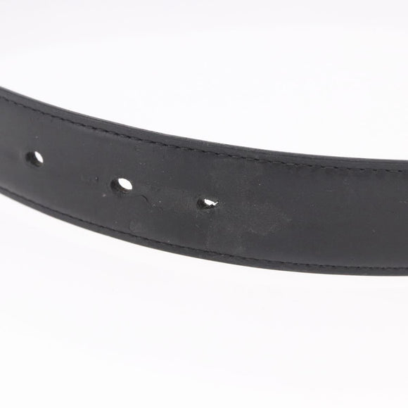 CARTIER Must Line Belt Leather 44.1"" Black Brown Silver Auth BA13632