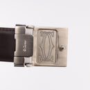 CARTIER Must Line Belt Leather 44.1"" Black Brown Silver Auth BA13632-7