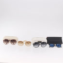VALENTINO Chloe Sunglasses Plastic 4 Set Black Beige Brown Auth BA13633-26