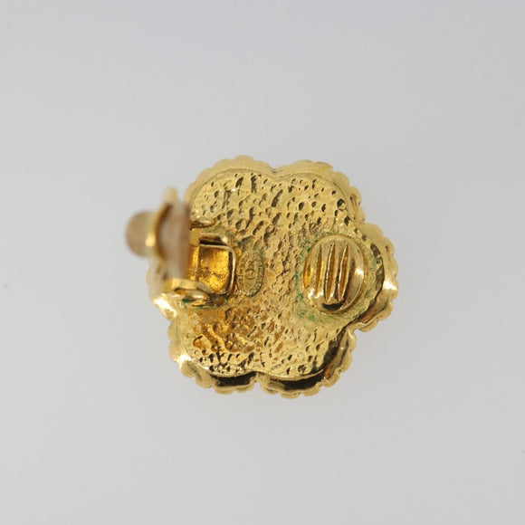 CHANEL Earring Metal Gold Tone CC Auth BA13636M