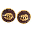CHANEL Earring Metal Gold Tone CC Auth BA13637M-1