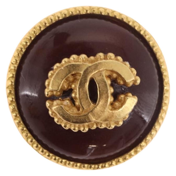 CHANEL Earring Metal Gold Tone CC Auth BA13637M