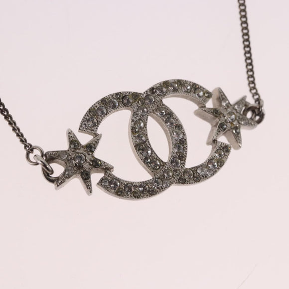 CHANEL Bracelet Metal Silver CC Auth BA13638M