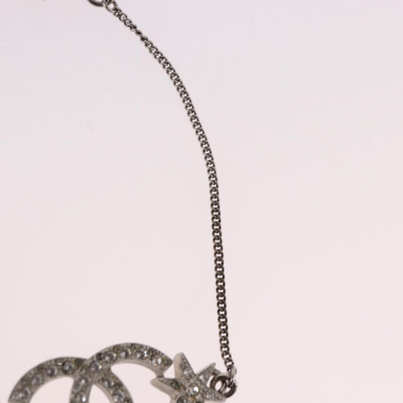 CHANEL Bracelet Metal Silver CC Auth BA13638M