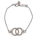 CHANEL Bracelet Metal Silver CC Auth BA13638M-7