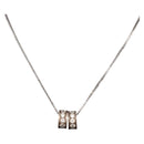 Christian Dior Necklace Metal Silver Auth BA13641-1