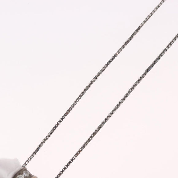 Christian Dior Necklace Metal Silver Auth BA13641