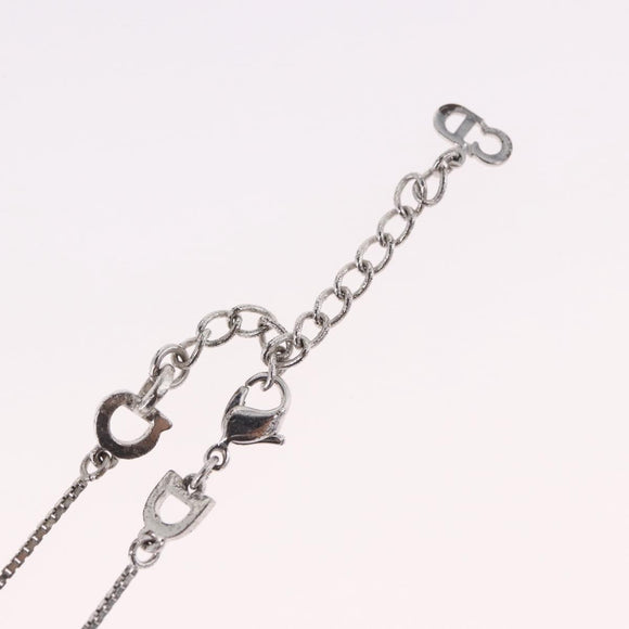 Christian Dior Necklace Metal Silver Auth BA13641