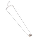 Christian Dior Necklace Metal Silver Auth BA13641-2