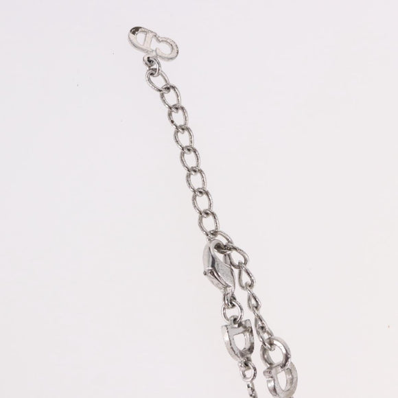 Christian Dior Necklace Metal Silver Auth BA13641