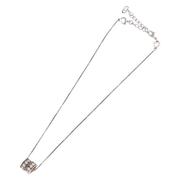 Christian Dior Halsketting Metaal Zilver Auth BA13641