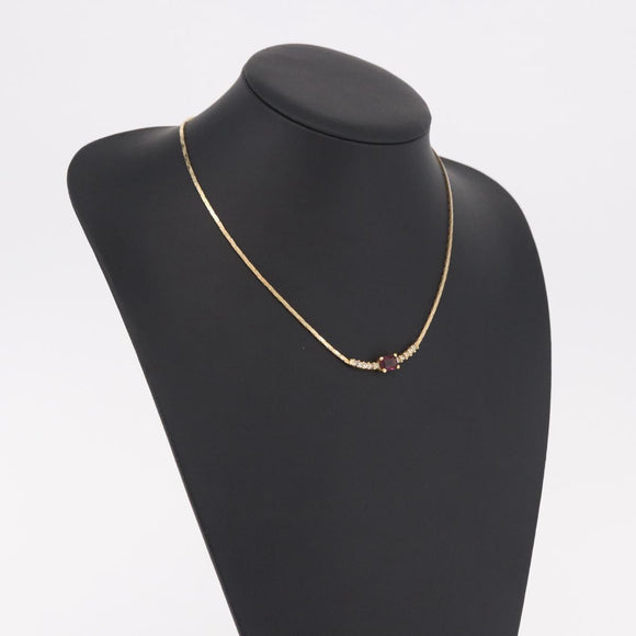 Christian Dior Necklace Metal Gold Tone Auth BA13642