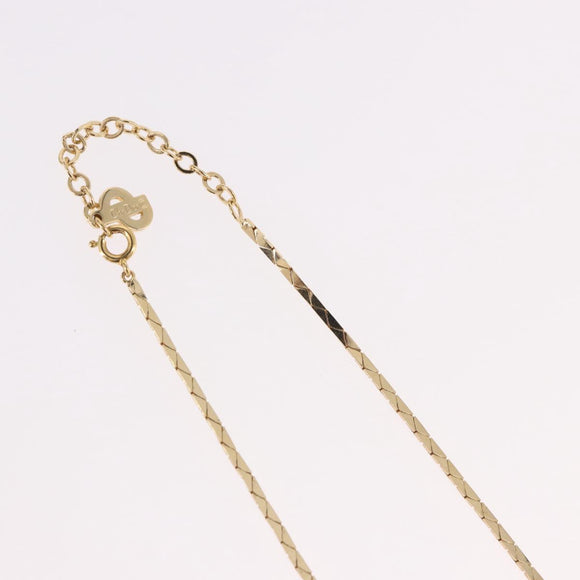 Christian Dior Necklace Metal Gold Tone Auth BA13642